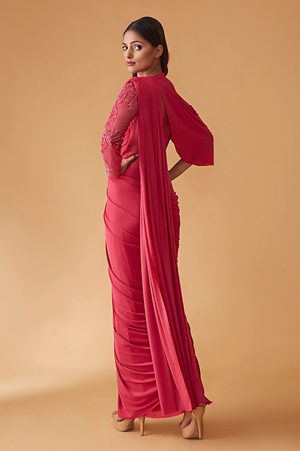 Ishq-e-kaatil Drape Saree With Hand Work