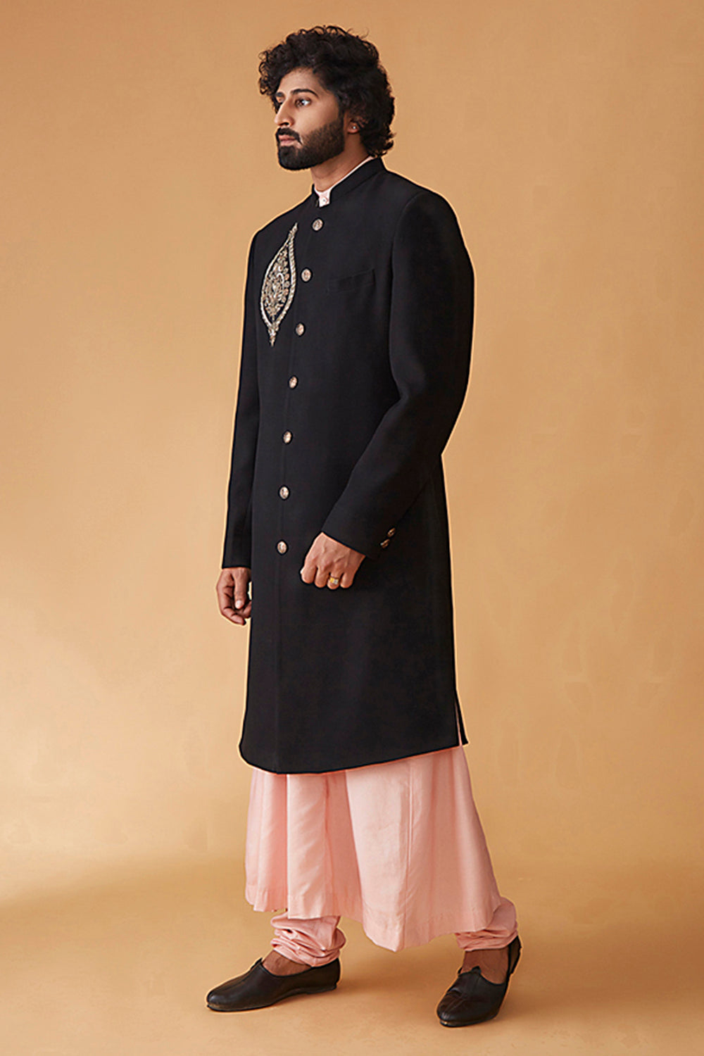 Qubool Hai Indo Western Achkan With Sufi Kurta And Churidar