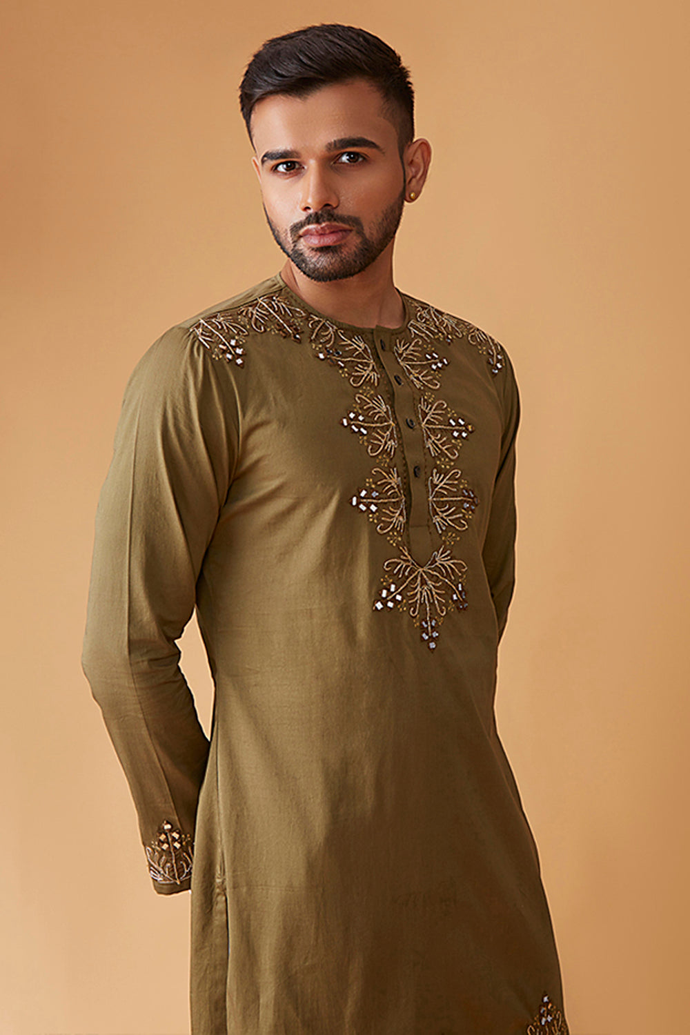 Ishq-e-mehendi Kurta With Dori & Mirror Work