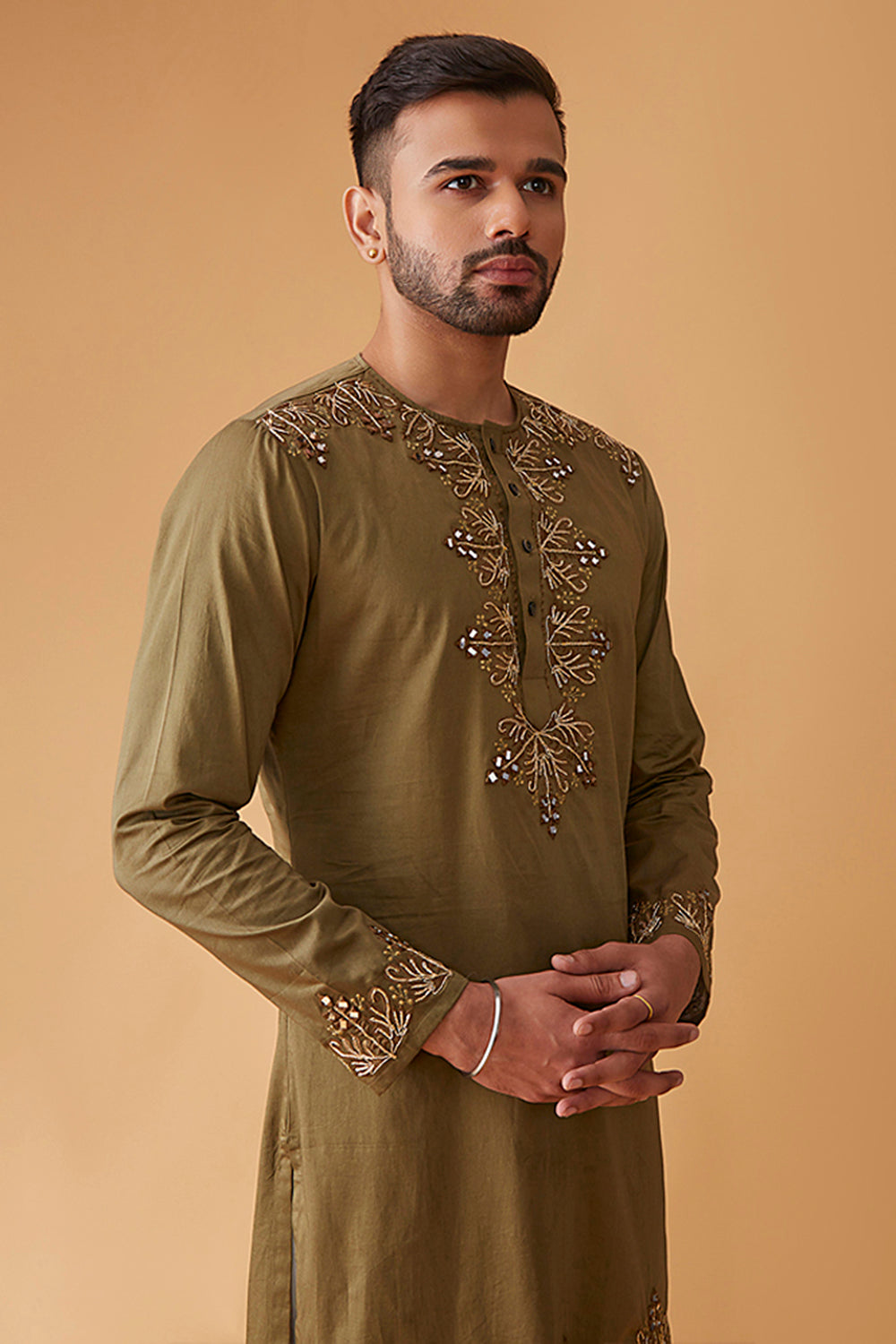 Ishq-e-mehendi Kurta With Dori & Mirror Work